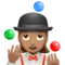 Kvinnajonglering: Mellanfärgad hudton emoji på iPhone (iOS 12.2)