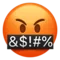 Πρόσωπο με σύμβολα στο στόμα emoji στο iPhone (iOS 15.4)