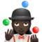 Woman Juggling: Dark Skin Tone emoji on iPhone
