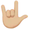 Love-You Gesture: Medium-Light Skin Tone emoji on iPhone