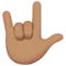 Love-You Gesture: Medium Skin Tone emoji on iPhone