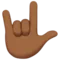Älskar dig-gest: Mellanmörk hudton emoji på iPhone (iOS 12.2)