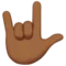 Love-You Gesture: Medium-Dark Skin Tone emoji on iPhone