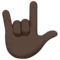 Love-You Gesture: Dark Skin Tone emoji on iPhone