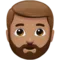 Person: Medium Skin Tone, Beard emoji on Apple iOS 11.3
