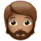 Person: Medium Skin Tone, Beard emoji on iPhone