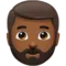 Person: Medium-Dark Skin Tone, Beard emoji on Apple iOS 11.1