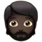 Orang: Kulit Gelap, Berjanggut emoji di iPhone (iOS 14.5)