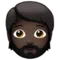 Person: Dark Skin Tone, Beard emoji on iPhone