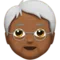Older Person: Medium-Dark Skin Tone emoji on Apple iOS 13.3