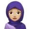 戴头巾的女性：中等偏浅肤色 iPhone 上的表情符号 (iOS 13.3)