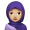 Woman with Headscarf: Medium-Light Skin Tone emoji on Apple iOS 17.4
