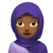 戴头巾的女性：中等至深色肤色 iPhone 上的表情符号 (iOS 13.3)