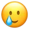Smiling Face with Tear emoji on iPhone