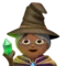 Woman Mage: Medium-Dark Skin Tone emoji on iPhone