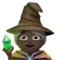 Woman Mage: Dark Skin Tone emoji on iPhone