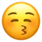 Kissing Face with Closed Eyes emoji on iPhone (iOS 14.6)