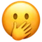 Face with Open Eyes and Hand Over Mouth emoji on iPhone