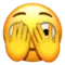 Kasvot, joissa on kurkistava silmä emoji Applella iOS 16.4