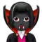 Woman Vampire: Dark Skin Tone emoji on iPhone (iOS 14.6)