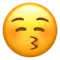 Kissing Face with Closed Eyes emoji on iPhone