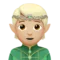 Elf: Medium-Light Skin Tone emoji on Apple iOS 13.3