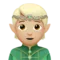 Elf: Medium-Light Skin Tone emoji on iPhone