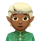Elf: Medium-Dark Skin Tone emoji on iPhone