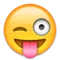 Blinker ansikt med tunge emoji på Apple iOS 8.3