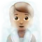 Person in Steamy Room: Medium Skin Tone emoji on iPhone