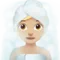 Woman in Steamy Room: Medium-Light Skin Tone emoji on iPhone