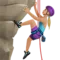 Woman Climbing: Medium-Light Skin Tone emoji on iPhone