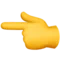 Wskazujący z tyłu wskazujący w lewo emoji na Apple iOS 14.5