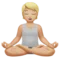 Person in Lotus Position: Medium-Light Skin Tone emoji on iPhone
