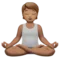 Person in Lotus Position: Medium Skin Tone emoji on iPhone