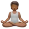 Person in Lotus Position: Medium-Dark Skin Tone emoji on iPhone (iOS 14.6)