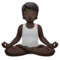 Person in Lotus Position: Dark Skin Tone emoji on iPhone