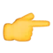 Wskazujący z tyłu dłoni w prawo emoji na Apple iOS 8.3