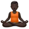 Man in Lotus Position: Dark Skin Tone emoji on iPhone