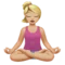 Woman in Lotus Position: Medium-Light Skin Tone emoji on iPhone