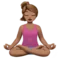 Woman in Lotus Position: Medium Skin Tone emoji on iPhone