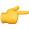 Bakhåndsindeks peker mot høyre emoji på Apple iOS 12.2