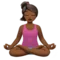 Woman in Lotus Position: Medium-Dark Skin Tone emoji on iPhone