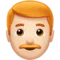 Man: Light Skin Tone, Red Hair emoji on iPhone