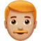 Man: Medium-Light Skin Tone, Red Hair emoji on iPhone