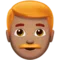 Man: Medium Skin Tone, Red Hair emoji on iPhone (iOS 12.1)
