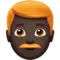Man: Mörk hudton, rött hår emoji på iPhone (iOS 12.2)