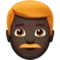 Man: Dark Skin Tone, Red Hair emoji on iPhone