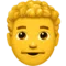 Άνδρας: Σγουρά μαλλιά emoji στο iPhone (iOS 15.4)