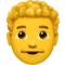 Man: Curly Hair emoji on iPhone